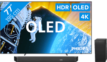 Philips Ambilight TV 77OLED809 + Soundbar + HDMI-Kabel Fernseher mit Google TV