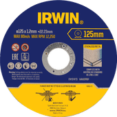 Irwin Cutting Discs Metal 125x1.2mm 10 units grinding disc