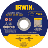 Irwin Trennscheibe Metall 125 x 1,2 mm 10 Stück 125 mm Schleifscheibe Metall