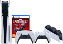 PlayStation 5 Slim Disc Edition + Spider-Man 2 + Extra Controller White + Charging Dock PlayStation 5