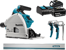 Makita DSP600ZJ + 3,0-Ah-Akku (2x) und Ladegerät + Führungsschiene Tauchsäge