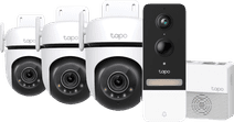 TP-Link Tapo C520WS 3er-Pack + Smart Battery Video Doorbell D230S1 Cloud-Kamera