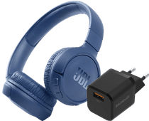 JBL Tune 510BT Blue + BlueBuilt Quick Charge Charger with USB-A Port 18W Black JBL headphones