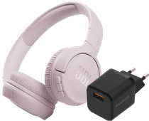 JBL Tune 510BT Pink + BlueBuilt Quick Charge Charger with USB-A Port 18W Black JBL headphones