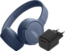 JBL Tune 670NC Blue + BlueBuilt Quick Charge Charger with USB-A Port 18W Black JBL headphones