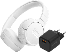 JBL Tune 670NC White + BlueBuilt Quick Charge Charger with USB-A Port 18W Black JBL headphones