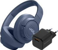 JBL Tune 770NC Blue + BlueBuilt Quick Charge Charger with USB-A Port 18W Black JBL headphones