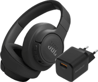 JBL Tune 770NC Schwarz + BlueBuilt Quick-Charge-Ladegerät mit USB-A-Port 18 W Schwarz JBL Over-Ear-Kopfhörer