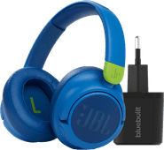 JBL JR460NC Blue + BlueBuilt Quick Charge Charger with USB-A Children's headphones