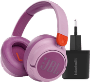 JBL JR460NC Pink + BlueBuilt Quick Charge Charger with USB-A Children's headphones