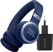 JBL Live 670NC Blau + BlueBuilt Quick-Charge-Ladegerät mit USB 3D-Audio-Kopfhörer