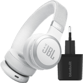 JBL Live 670NC Weiß + BlueBuilt Quick-Charge-Ladegerät mit USB 3D-Audio-Kopfhörer