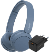 Sony WH-CH520 Blue + BlueBuilt Quick Charge Charger with USB-A Port 18W Black Sony on-ear headphones