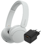 Sony WH-CH520 White + BlueBuilt Quick Charge Charger with USB-A Port 18W Black Sony on-ear headphones