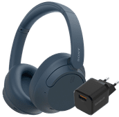 Sony WH-CH720N Blau + BlueBuilt Quick-Charge-Ladegerät mit USB-A-Port 18 W Schwarz 3D-Audio-Kopfhörer