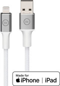 BlueBuilt USB-A-auf-Lightning-Kabel 1,5 m Nylon Weiß Festplattenzubehör