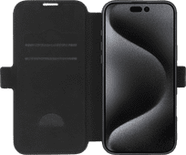 BlueBuilt Apple iPhone 16 Pro Max Book Case Leder Schwarz Hülle aus Leder