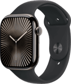 Apple Watch Series 10 4G 46 mm Titan Schwarz Sportarmband S/M Sportgeschenk