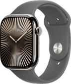 Apple Watch Series 10 4G 46 mm Titan Silber Sportarmband S/M Sportgeschenk