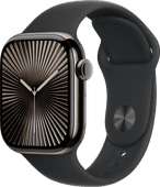 Apple Watch Series 10 4G 42 mm Titan Schwarz Sportarmband S/M Mittelgroße Smartwatch