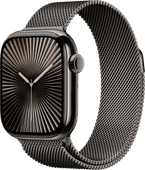 Apple Watch Series 10 4G 42 mm Titan Schwarz Milanaise Armband Mittelgroße Smartwatch