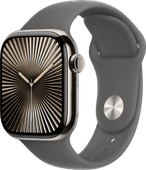 Apple Watch Series 10 4G 42 mm Titan Silber Sportarmband S/M Mittelgroße Smartwatch