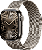 Apple Watch Series 10 4G 42 mm Titan Silber Milanaise Armband Mittelgroße Smartwatch