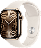 Apple Watch Series 10 4G 42 mm Titan Gold Sportarmband M/L Mittelgroße Smartwatch