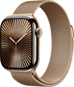 Apple Watch Series 10 4G 42 mm Titan Gold Milanaise Armband Apple Watch Series 10