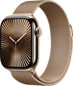 Apple Watch Series 10 4G 42 mm Titan Gold Milanaise Armband Sportgeschenk