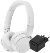 Philips TAH4209 White + BlueBuilt Quick Charge Charger with USB-A Port 18W Black On-ear headphones for at the office