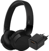 Philips TAH4209 Black + BlueBuilt Quick Charge Charger with USB-A Port 18W Black On-ear headphones for at the office