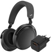 Sennheiser Momentum 4 Wireless Schwarz + BlueBuilt Quick-Charge-Ladegerät mit USB-A-Port 18 W Over-Ear-Kopfhörer mit Noise Cancelling