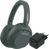 Sony ULT Wear Grün + BlueBuilt Quick-Charge-Ladegerät mit USB-A-Port 18 W Schwarz 3D-Audio-Kopfhörer