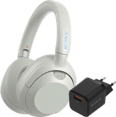 Sony ULT Wear White + BlueBuilt Quick Charge Charger with USB-A Port 18W Black Spatial audio headphones