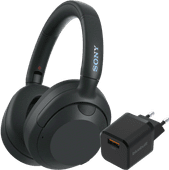 Sony ULT Wear Schwarz + BlueBuilt Quick-Charge-Ladegerät mit USB-A-Port 18 W Schwarz 3D-Audio-Kopfhörer