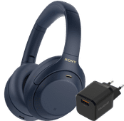 Sony WH-1000XM4 Blau + BlueBuilt Quick-Charge-Ladegerät mit USB-A-Port 18 W Schwarz Sony Over-Ear-Kopfhörer mit Bluetooth