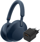 Sony WH-1000XM5 Blau + BlueBuilt Quick-Charge-Ladegerät mit USB-A-Port 18 W Schwarz Sony Over-Ear-Kopfhörer mit Bluetooth