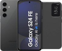 Samsung Galaxy S24 FE 256GB Gray 5G + Clear View Book Case Black Best-rated smartphone