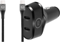 BlueBuilt Power Delivery Autoladegerät 45W Schwarz + USB-C-Kabel 1,5 Nylon Schwarz Autoladegerät mit Schnellladefunktion