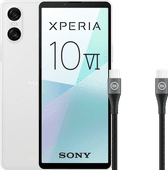 Sony Xperia 10 VI 128GB White 5G + BlueBuilt USB-C Cable 1.5m Nylon Black Sony Xperia phone