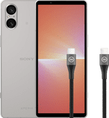 Sony Xperia 5V 128GB Silver 5G + BlueBuilt USB-C Cable 1.5m Nylon Black Small phone