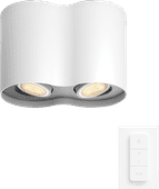 Philips Hue Pillar Mounted Spot Light White Ambiance - White - 2-spot + Dimmer Philips Hue GU10 White