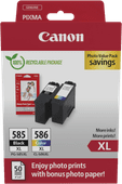 Canon PG-585XL + CL-586XL Combo Pack + Photo Paper Cartridge for the Canon PIXMA TS printers