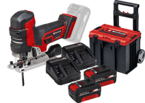 Einhell TP-JST 18/135 Li BL Solo 4.0Ah Battery (2x) E-Case L Starter Kit Einhell Power-X-Change 18V