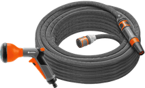 Gardena Textilschlauch Liano Life 15 m Set + Gardena Classic Multifunktionsbrause Gardena flexiblen Gartenschlauch