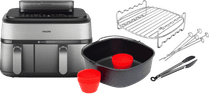Philips 5000 Series Dual Basket NA555/00 + Garset mit zwei Ebenen + Backset Philips Airfryer