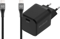 BlueBuilt Power Delivery and Quick Charge Charger 20W + USB-C Cable Nylon Black 1.5m BlueBuilt chargers with cable
