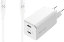 BlueBuilt Power Delivery and Quick Charge Charger 65W + USB-C Cable Nylon White 1.5m BlueBuilt chargers with cable