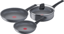 Tefal Healthy Chef Keramikbratpfannenset 24 + 28 cm + Schmorpfanne 24 cm + Deckel Tefal Pfanne mit Standard-Antihaftbeschichtung